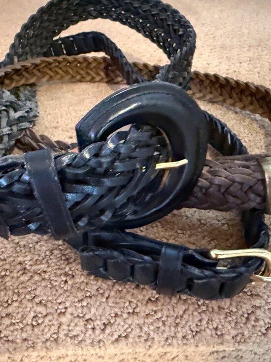 THREE Genuine Leather Vintage Woven Belts main image 12